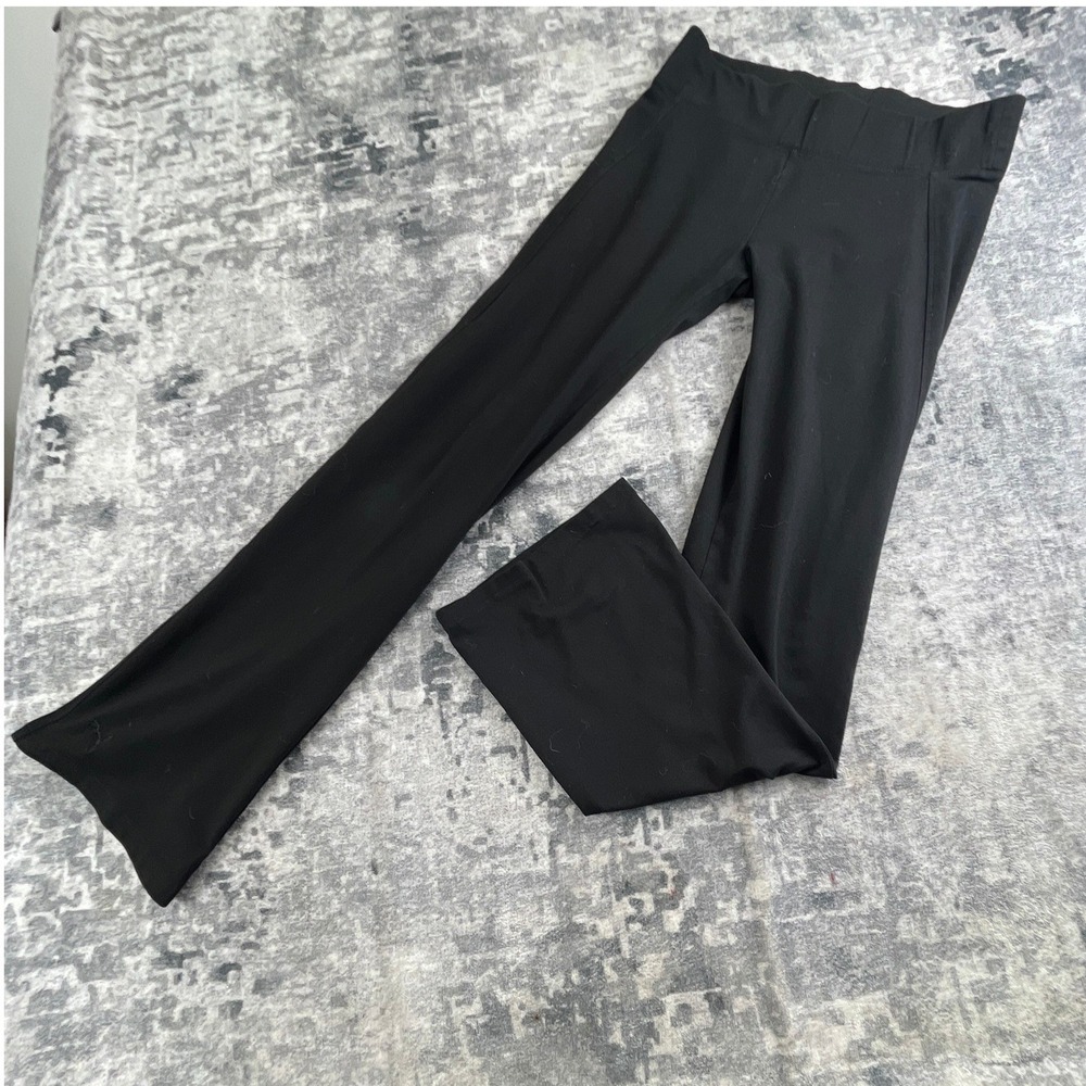Puma Womens Small Stretch Flare Leg Athletic Pants Black Solid Gym Yoga Workout